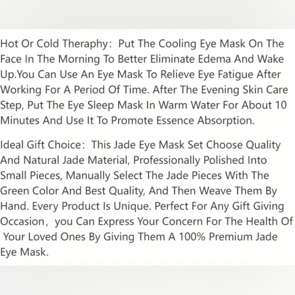 Large Green Genuine Jade Crystal Eye Mask Spa Relaxation Meditation Massage NEW! - Picture 11 of 12